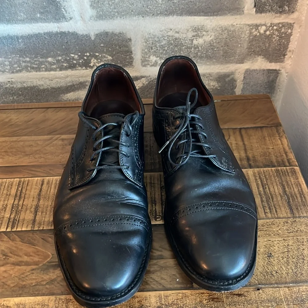 Allen Edmonds THE CITY‎ Leather Cap Toe Lace Up Oxfords Men Size 11 D Black 3495
